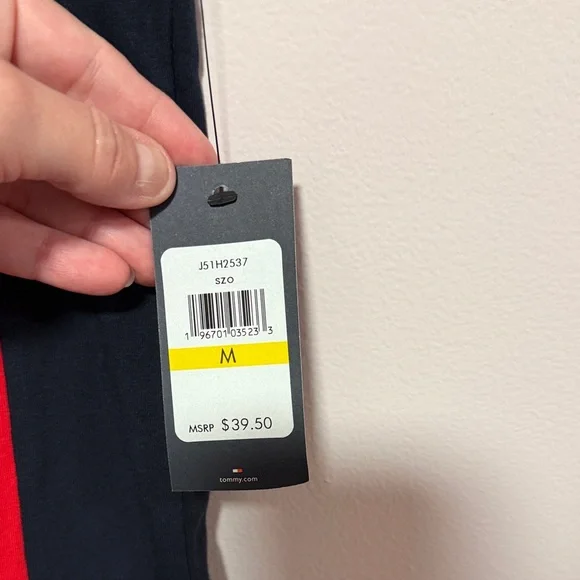 Tommy Hilfiger Women's Color Block Tee in Red, White, and Black - Picture 5 of 8